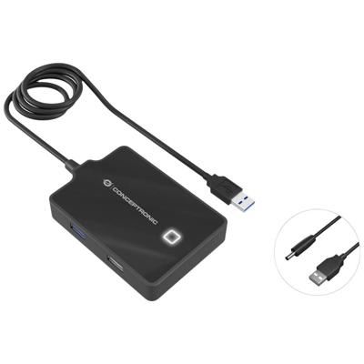 Conceptronic HUBBIES10B USB 3.1 Gen 1-hub Zwart