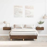 Bedframe zonder matras 135x190 cm spaanplaat bruin eiken