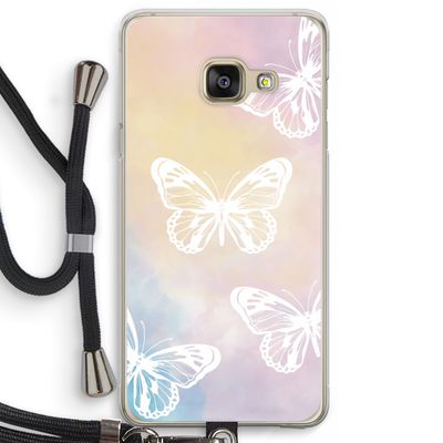 White butterfly: Samsung Galaxy A3 (2016) Transparant Hoesje met koord
