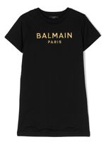 Balmain Kids robe à logo brodé - Noir