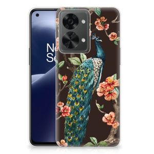 OnePlus Nord 2T TPU Hoesje Pauw met Bloemen