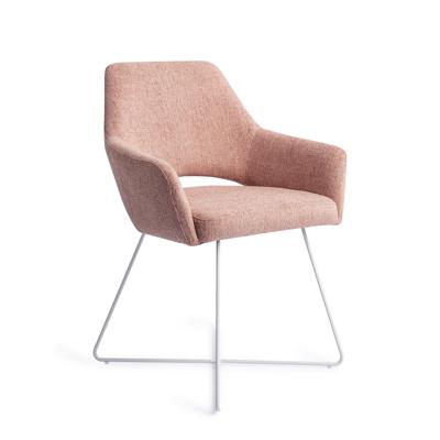 Jesper Home Eetkamerstoel 'Yanai' Cross White, kleur Pink Punch