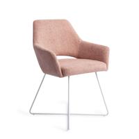 Jesper Home Eetkamerstoel 'Yanai' Cross White, kleur Pink Punch