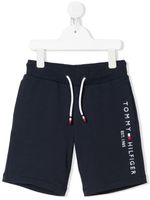Tommy Hilfiger Junior short à logo brodé - Bleu