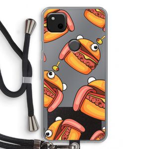 Hamburger: Pixel 4a Transparant Hoesje met koord