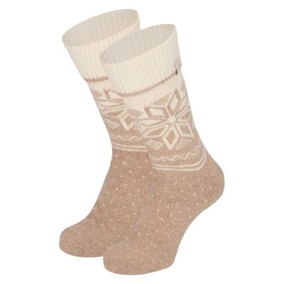 Apollo Wollen huissokken/slofsokken Nordic - dames - beige - maat 35-38 Apollo Wollen huissokken/slofsokken Nordic - dames - beige - maat 35-38