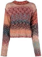 Acne Studios pull en maille intarsia à col rond - Marron