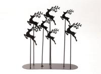 HBX Natural Living Deco hummy herten 28x10x30cm zwart