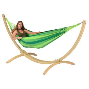 'Wood & Dream' Green Eénpersoons Hangmatset - 120 kg - Groen - Colombiaanse - Tropilex