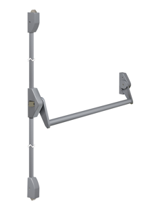 Lips FLAT101M Paniekopener Freedom Line model T | met duwstang | 2 - 3 sluitpunten met nachtschootblokkering | 1160mm kleur zilvergrijs/zilvergrijs. -