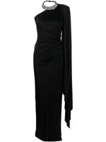 Alexandre Vauthier crystal-embellished satin gown - Noir - thumbnail