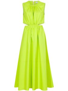 Proenza Schouler White Label robe mi-longue en popeline à découpes - Vert