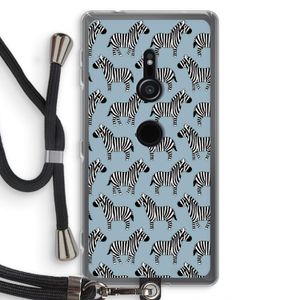 Zebra: Sony Xperia XZ2 Transparant Hoesje met koord