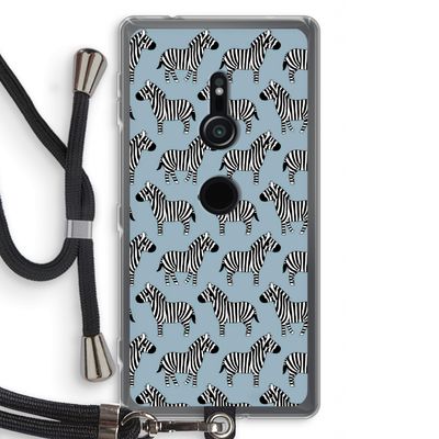 Zebra: Sony Xperia XZ2 Transparant Hoesje met koord