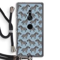 Zebra: Sony Xperia XZ2 Transparant Hoesje met koord