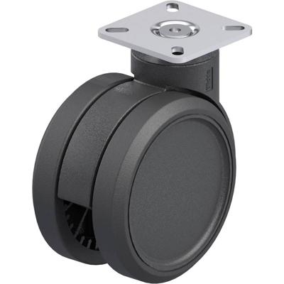 Blickle LKDB-PUA 100G-P23 Kunststof dubbel zwenkwiel Wieldiameter: 100 mm Draagvermogen (max.): 110 kg 1 stuk(s)