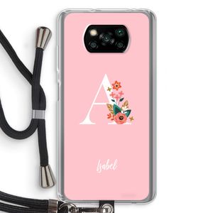 Pink Bouquet: Xiaomi Poco X3 NFC Transparant Hoesje met koord