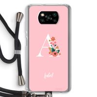 Pink Bouquet: Xiaomi Poco X3 NFC Transparant Hoesje met koord
