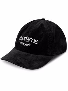 Supreme casquette en velours côtelé - Noir