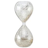 Decoratie zandloper glas zilveren glitters 20 cm - thumbnail