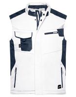 James & Nicholson JN825 Craftsmen Softshell Vest -STRONG- - White/Carbon - S