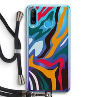Colored Zebra: Huawei P30 Lite Transparant Hoesje met koord Colored Zebra: Huawei P30 Lite Transparant Hoesje met koord