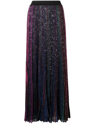 Missoni jupe mi-longue plissée à rayures - Noir