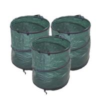 Nature Tuinafvalzak - 3x stuks - opvouwbaar - rond - 90 liter