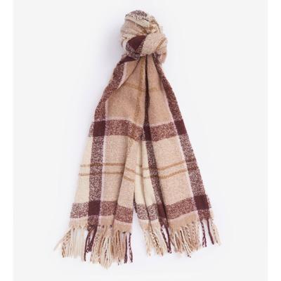 Tartan Scarf Boucle Muted Cabernet