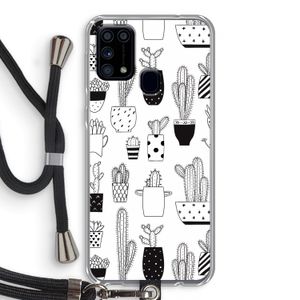 Cactusmotief: Samsung Galaxy M31 Transparant Hoesje met koord