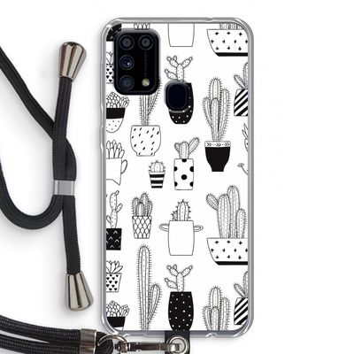 Cactusmotief: Samsung Galaxy M31 Transparant Hoesje met koord