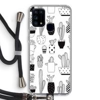 Cactusmotief: Samsung Galaxy M31 Transparant Hoesje met koord Cactusmotief: Samsung Galaxy M31 Transparant Hoesje met koord