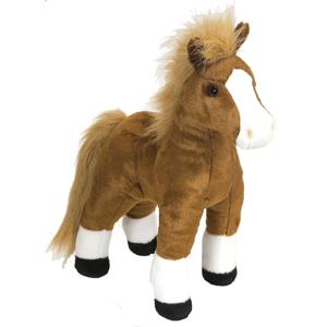 Wild Republic pluche paarden knuffel - bruin - 30 cm - knuffels van boerderij dieren