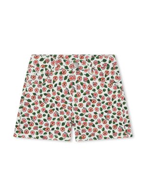 Kenzo Kids short en coton à fleurs - Blanc