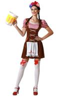 Tiroler Jurk Dames Bruin/Rood Lotte Tiroler Jurk Dames Bruin/Rood Lotte