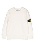 Stone Island Junior pull à motif Compass signature - Blanc