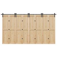 VidaXL Doos met onderdelen voor schuifdeur 400 cm staal zwart