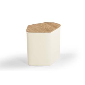 Giga Meubel - Bijzettafel Organisch 53cm - Beige/Naturel Travertin - Cersei