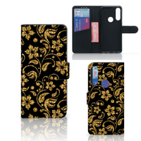 Alcatel 1S 2020 Hoesje Gouden Bloemen