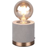 LED Tafellamp - Tafelverlichting - Trion Juda - E27 Fitting - Rond - Mat Grijs - Textiel - thumbnail