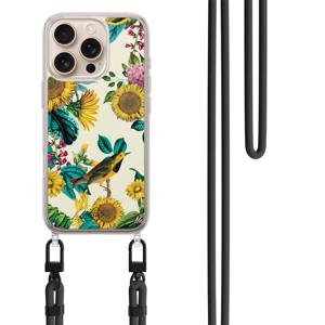 iPhone 16 Pro hoesje met zwart koord - Sunflowers