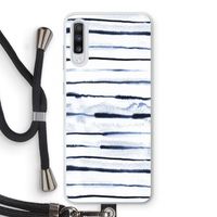 Ink Stripes: Samsung Galaxy A70 Transparant Hoesje met koord