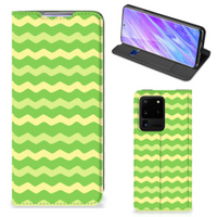 Samsung Galaxy S20 Ultra Hoesje met Magneet Waves Green - thumbnail