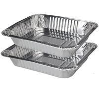 Set van 4x stuks barbecue bereidingsbakken rechthoek 32 x 26 x 6 cm