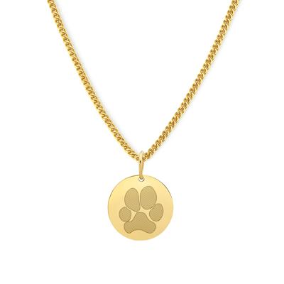 Gepersonaliseerde pootdruk ketting - Stainless steel - Goud - 13 mm