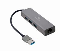 USB type-AM Gigabit netwerkadapter met ingebouwde USB 3.0 hub - thumbnail