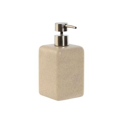 Zeepdispenser Home ESPRIT Crème Zilverkleurig Hars Polyethyleen 8 x 8 x 18 cm