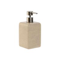 Zeepdispenser Home ESPRIT Crème Zilverkleurig Hars Polyethyleen 8 x 8 x 18 cm
