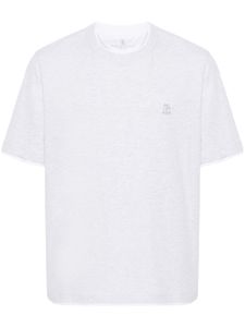 Brunello Cucinelli t-shirt en coton à logo brodé - Gris