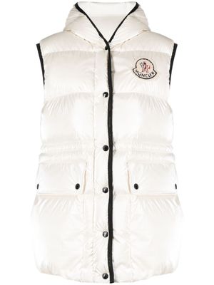 Moncler gilet matelassé Hera à capuche - Blanc